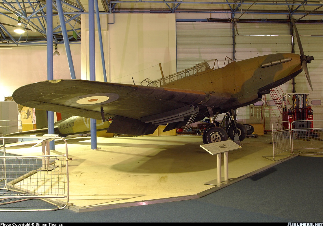 Fairey Battle Mk1 con número de serie L5343 conservado en el RAF Museum en Cosford, Shropshire, Inglaterra