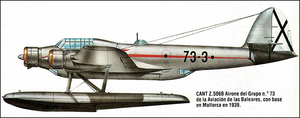 Cant Z.506 Airone del Grupo nº 73 de la Aviación de las Baeares, con base en Mallorca en 1939