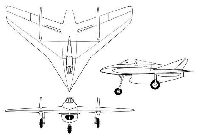 Avión caza sin cola 1949
