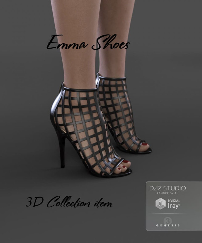 00 main emma shoes for genesis 3 females daz3d