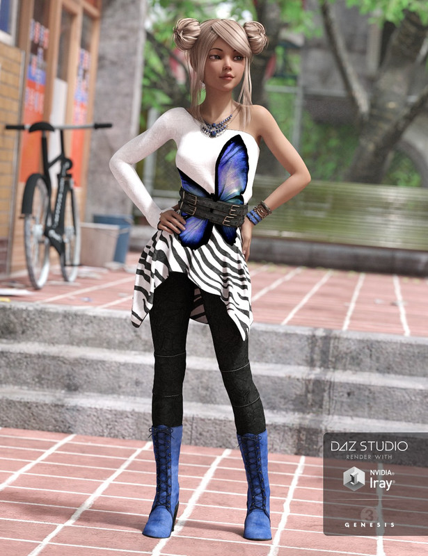 00 daz3d off the shoulder outfit for genesis 3 f